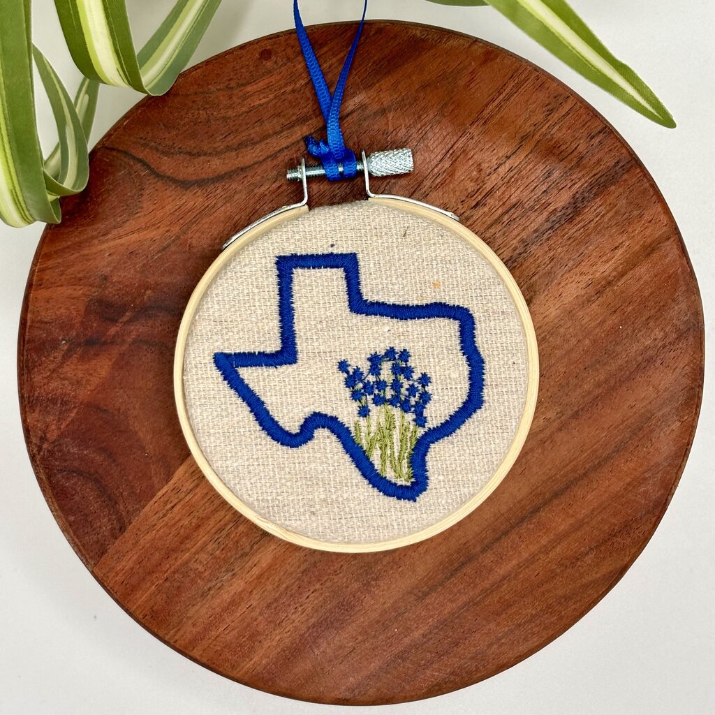 Bluebonnet Embroidered Hoop