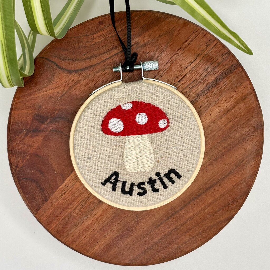 Austin Mushroom Embroidered Hoop