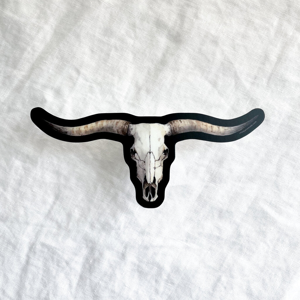 Texas Longhorn Skull Sticker