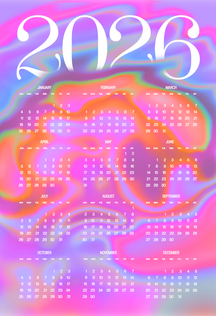 2026 Gradient Calendar