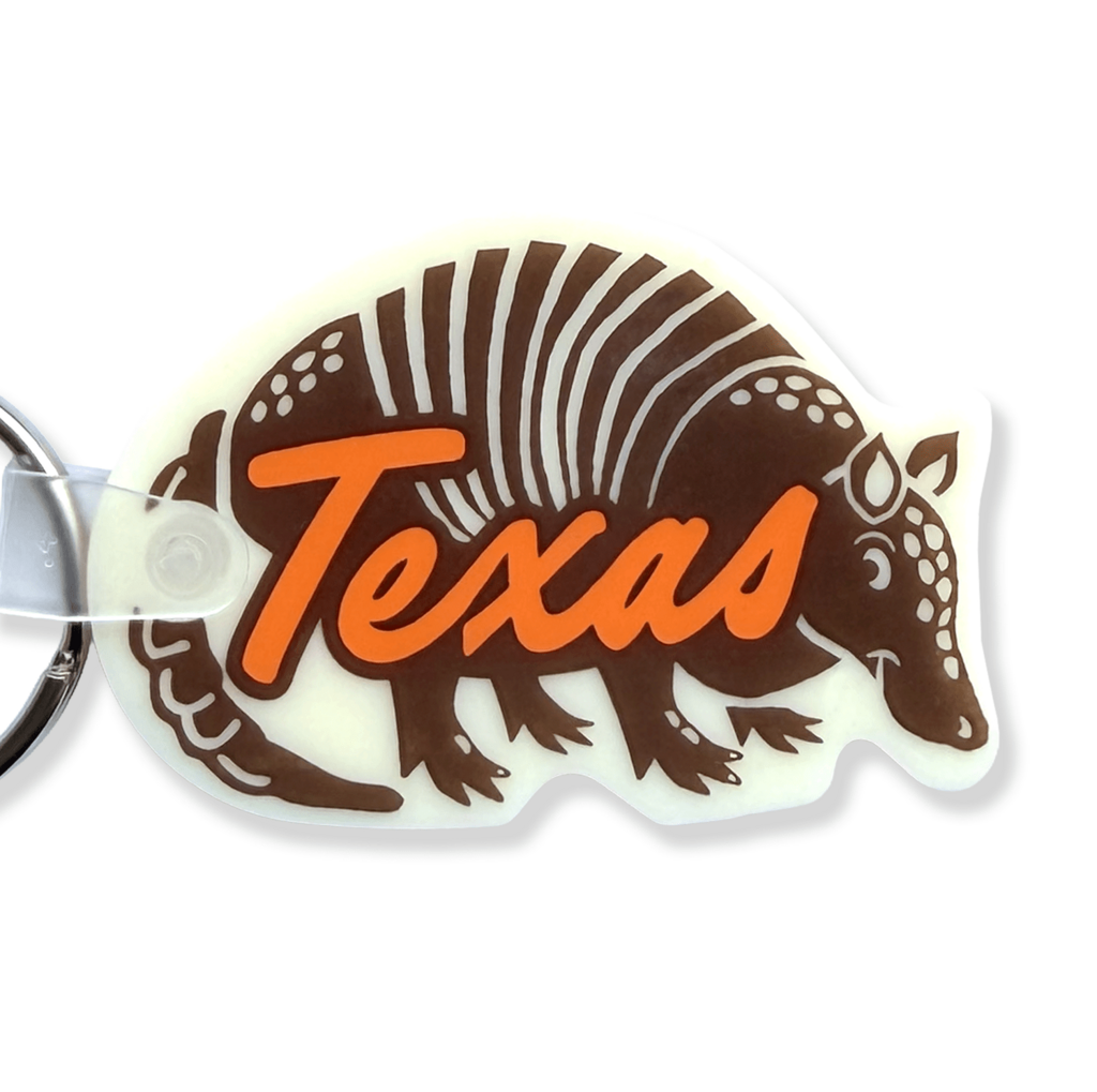Texas Armadillo Keychain - Orange