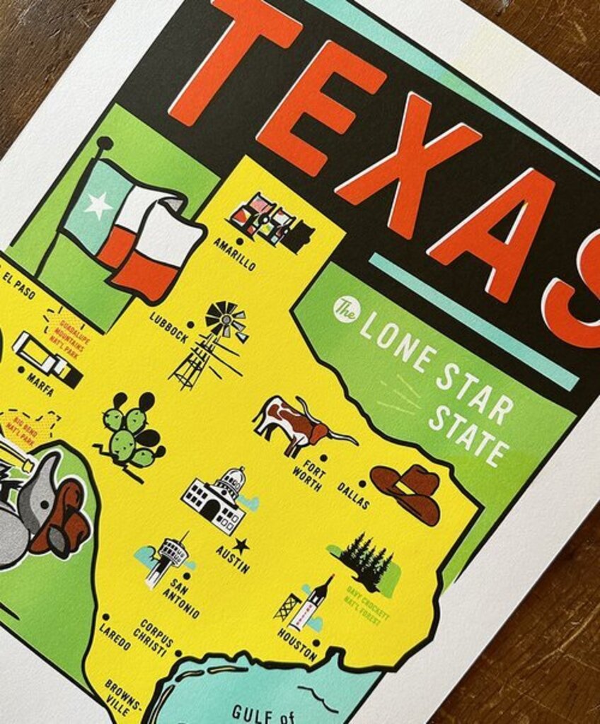 Texas Cities Print