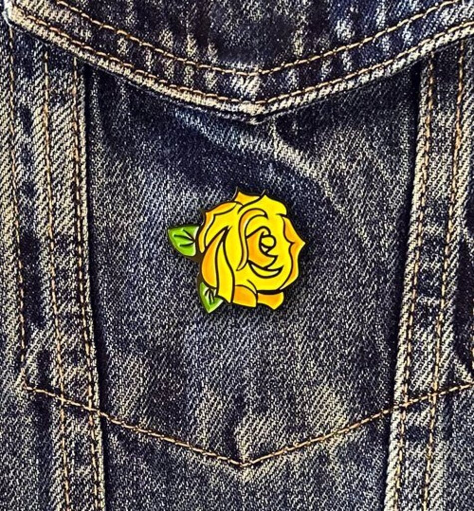 Yellow Rose Enamel Pin