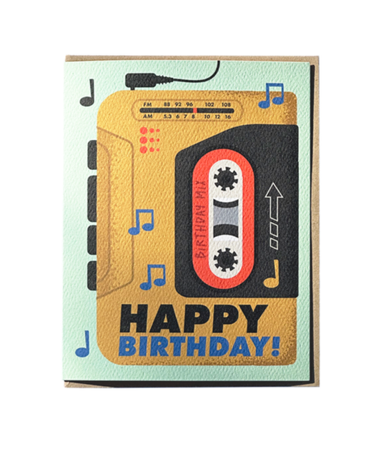 Cassette Player Birthday Card