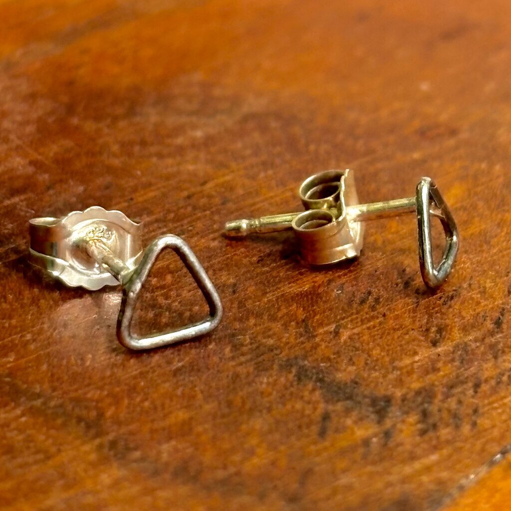 Sterling Silver Open Triangle Earrings