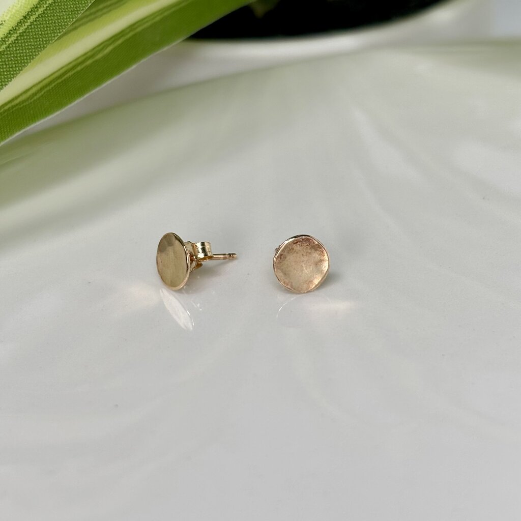 Gold-Filled Hammered Disc Earrings