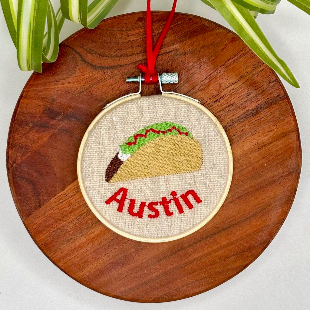 Austin Taco Embroidered Hoop