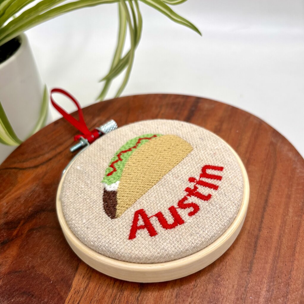 Austin Taco Embroidered Hoop