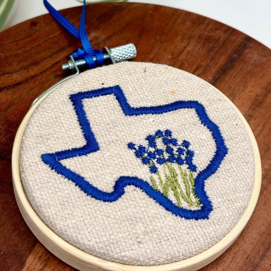 Bluebonnet Embroidered Hoop