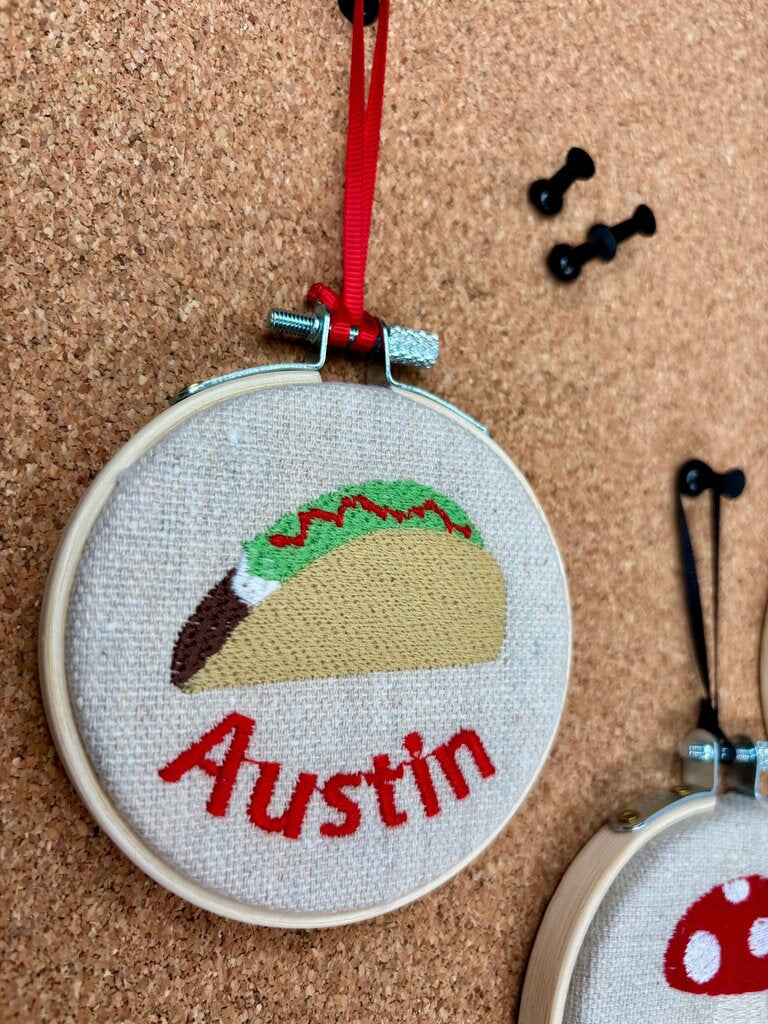 Austin Taco Embroidered Hoop