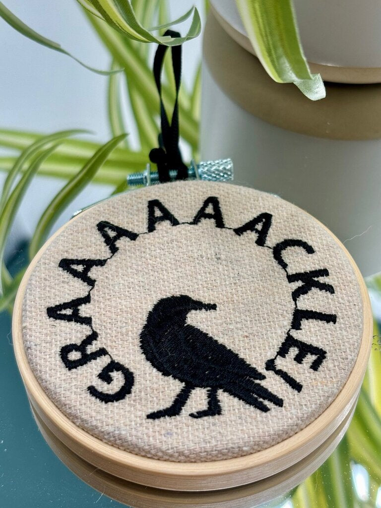 Grackle Embroidered Hoop