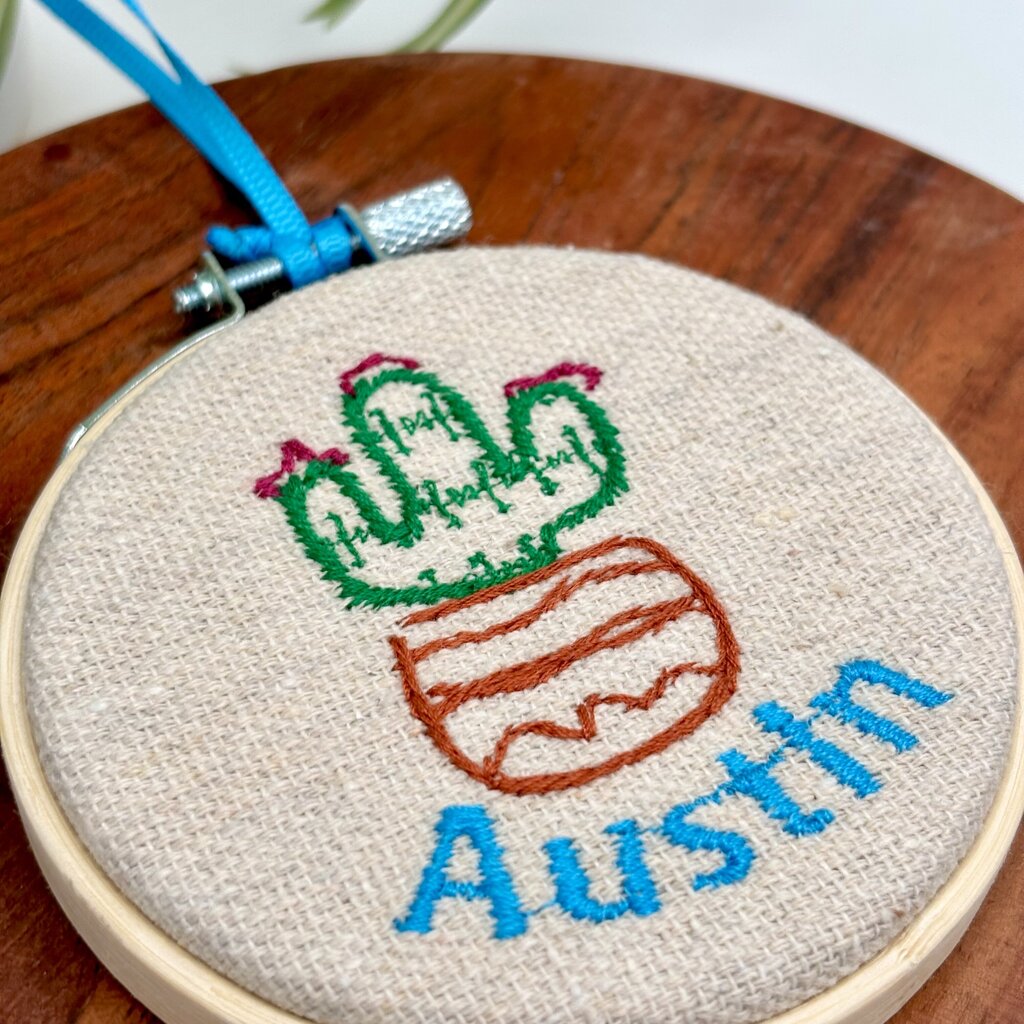 Austin Cactus Embroidered Hoop