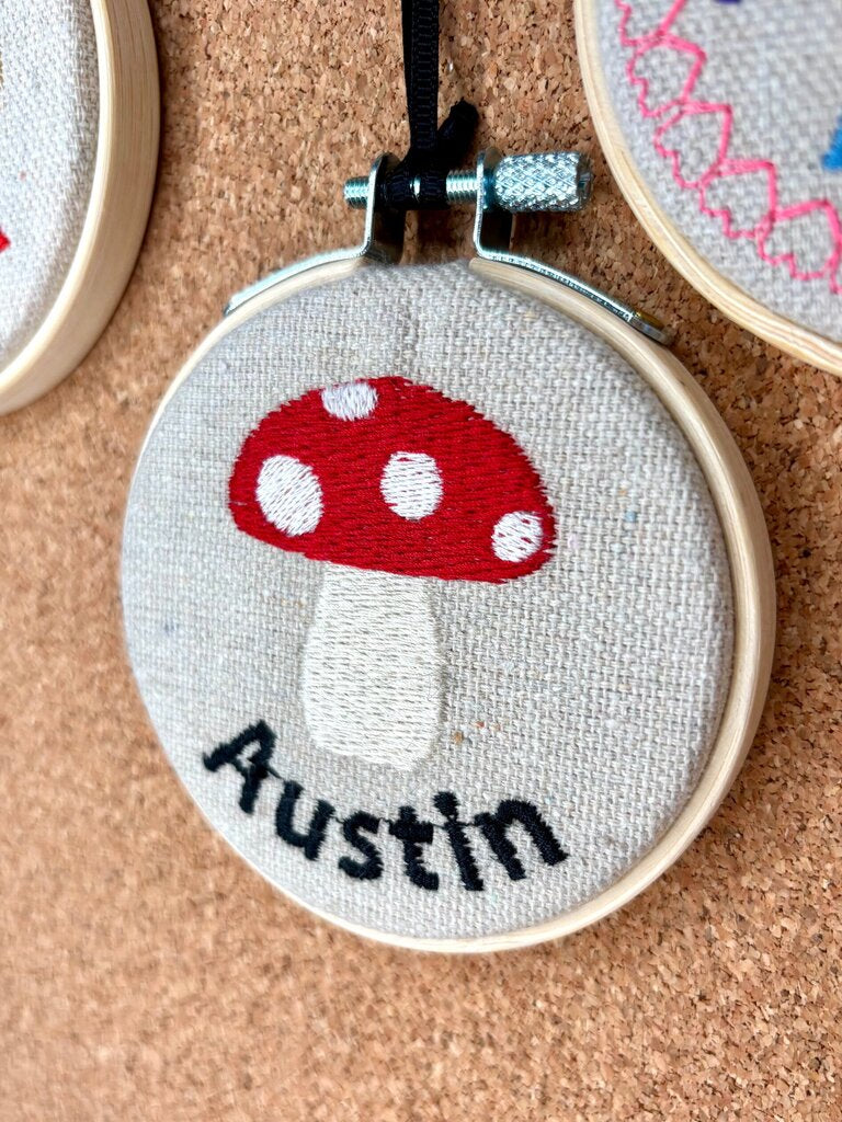 Austin Mushroom Embroidered Hoop