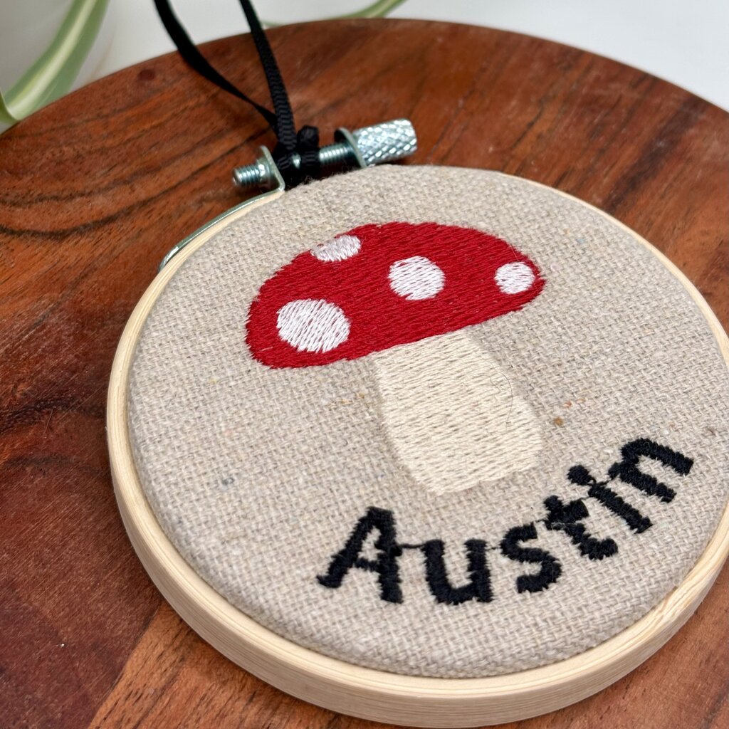 Austin Mushroom Embroidered Hoop