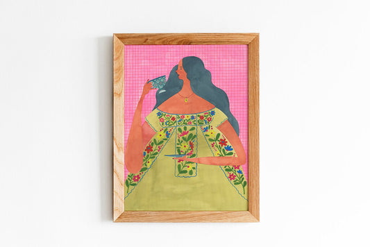 Mexican Woman with Hot Chocolate