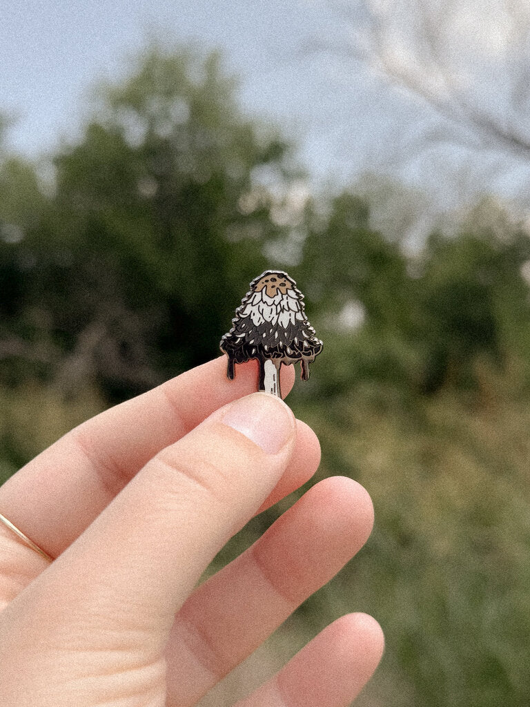 Inky Cap Mushroom Pin