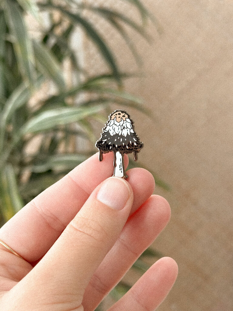 Inky Cap Mushroom Pin