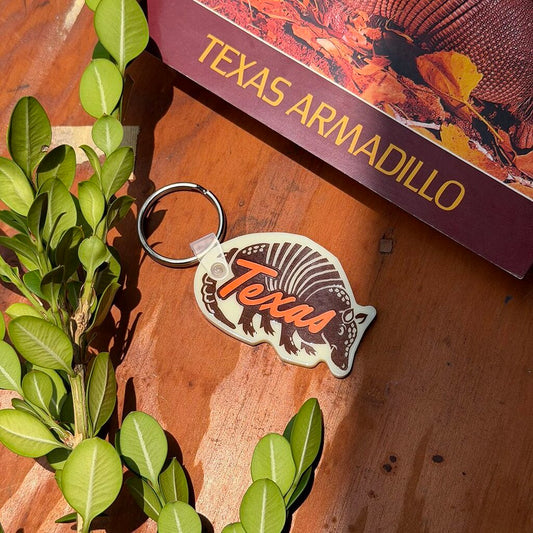 Texas Armadillo Keychain - Orange