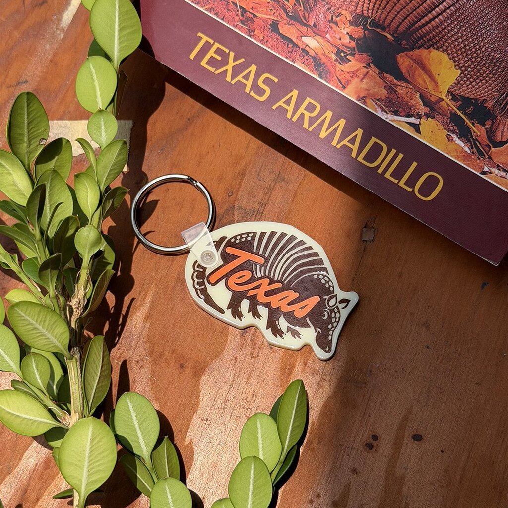 Texas Armadillo Keychain - Orange